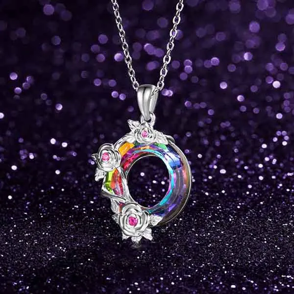 Dây Chuyền Kya Jewel Nhiều Màu Thiết Kế Hoa Cách Điệu Độc Đáo SN104