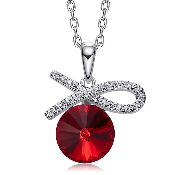 Dây Chuyền Kya Jewel Swarovski Đỏ Kèm Nơ N87