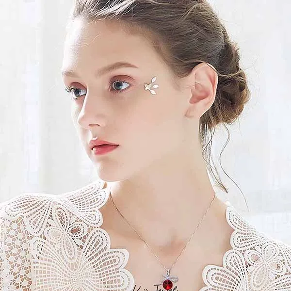 Dây Chuyền Kya Jewel Swarovski Đỏ Kèm Nơ N87