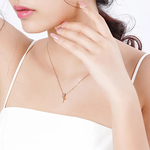Dây Chuyền Huy Thanh Jewelry DCMAMD 475 - 14K - Đá Cubic Zirconia Màu Vàng Hồng - Trang sức - Vua Hàng Hiệu