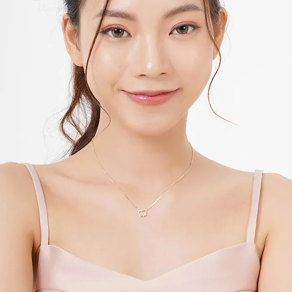 Dây Chuyền Huy Thanh Jewelry DCMAMD 487 - 14K - Đá Cubic Zirconia Màu Vàng Gold - Trang sức - Vua Hàng Hiệu