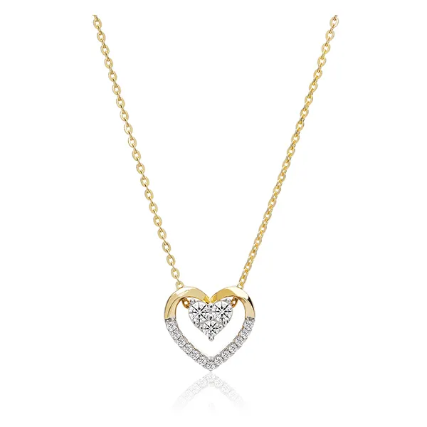 Dây Chuyền Huy Thanh Jewelry Madermoiselle DCMAMD 609 - 14K - Đá CZ Trắng Màu Vàng Gold - Trang sức - Vua Hàng Hiệu