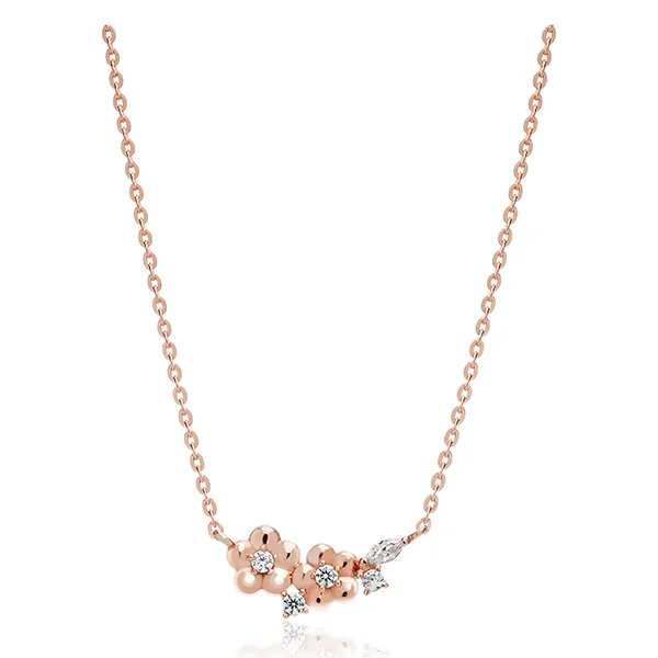 Dây Chuyền Huy Thanh Jewelry DCPTB 321 - 14K - Đá Cubic Zirconia Màu Vàng Hồng