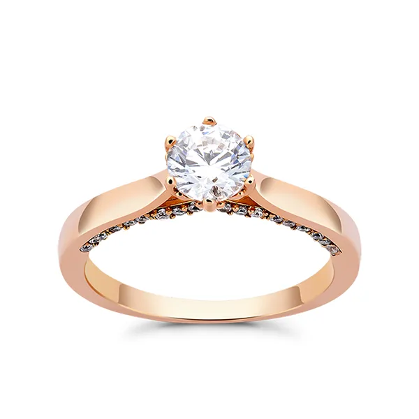 Nhẫn Huy Thanh Jewelry NDINO 229 - 14K - Đá Cubic Zirconia Màu Vàng Hồng