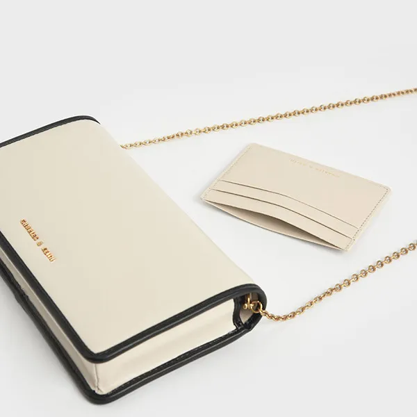 Ví Nữ Charles & Keith CNK Long Wallet - Cream CK6-10680911 Màu Kem