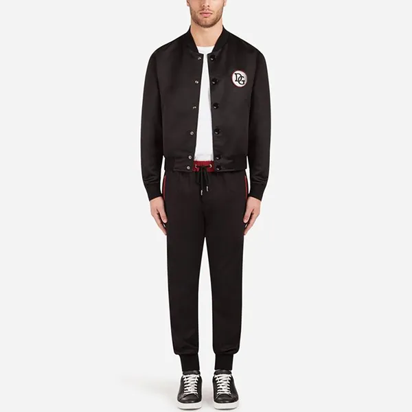 Áo Khoác Nam Dolce & Gabbana D&G Bomber Logo DG Màu Đen