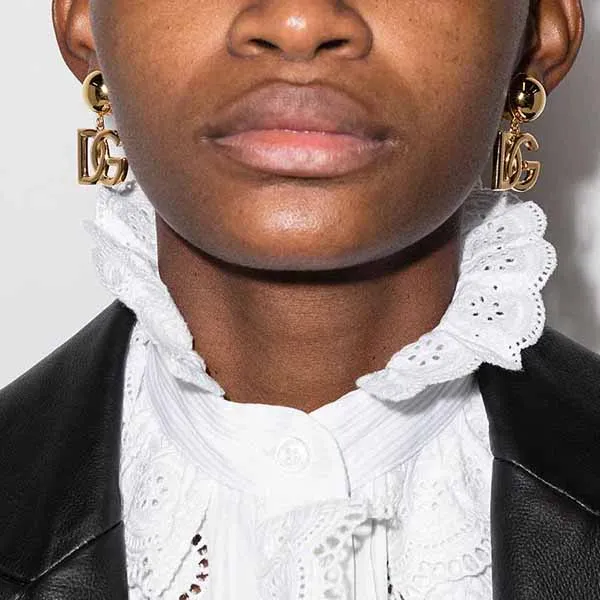 Khuyên Tai Dolce & Gabbana D&G Logo Clip-on Earrings Màu Vàng Gold