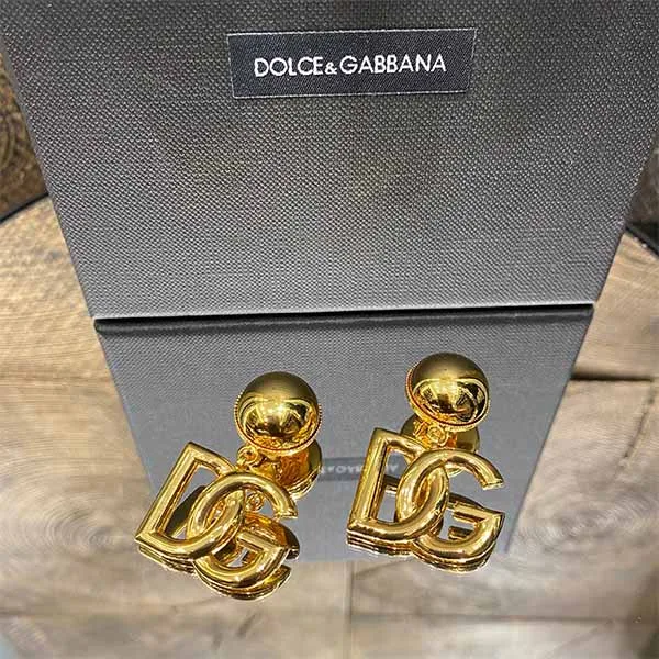 Khuyên Tai Dolce & Gabbana D&G Logo Clip-on Earrings Màu Vàng Gold