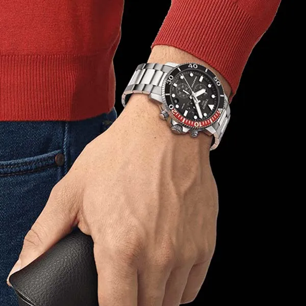 Đồng Hồ Nam Seastar 1000 Chronograph T120.417.11.051.01 45.5mm Màu Bạc Đen