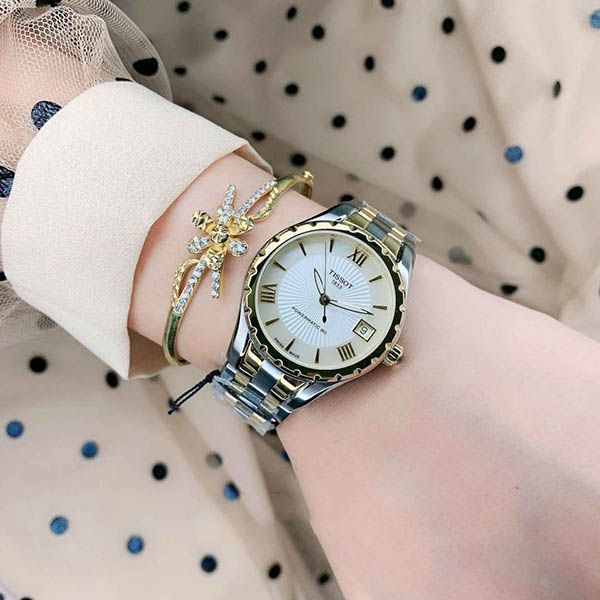 Đồng Hồ Nữ Tissot T-Lady Automatic White Mother Of Pearl Dial Two-Tone Ladies Watch T0722072211800 Phối Màu - 6