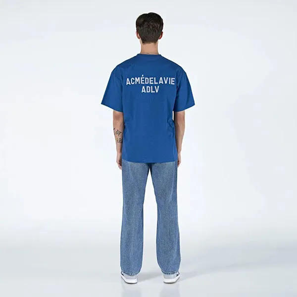Áo Phông Acmé De La Vie ADLV Stitch Embroidered Short Sleeve T-Shirt Màu Xanh Dương Size 1