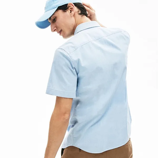 Áo Sơ Mi Lacoste Men's Slim Fit Cotton Shirt CH7126 00 UEX Màu Xanh Blue Size L