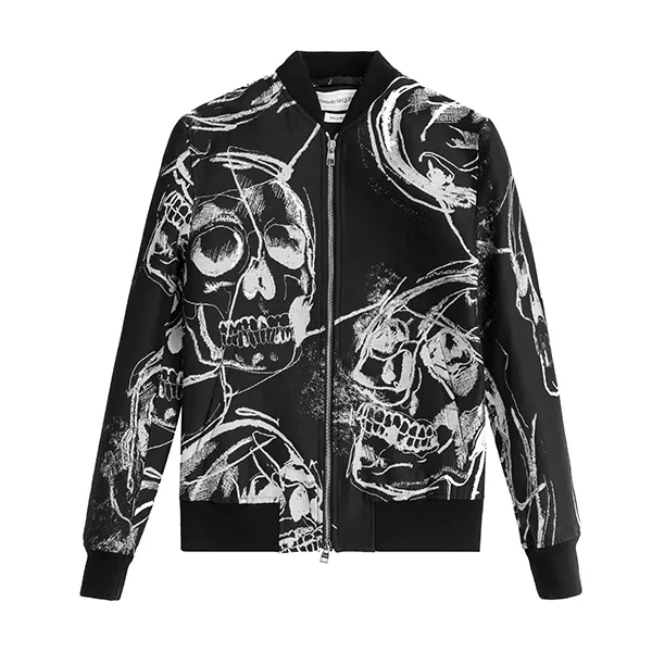 Áo Khoác Alexander McQueen Skull Print Bomber Jacket 630563 QPR46