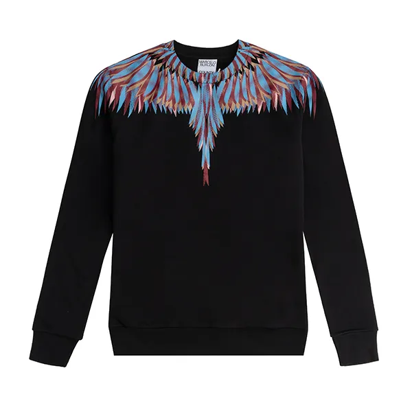 Áo Nỉ Marcelo Burlon County Of Milan Cotton Sweatshirt With Iconic Print CMBA009F22FLE003 1040 Màu Đen