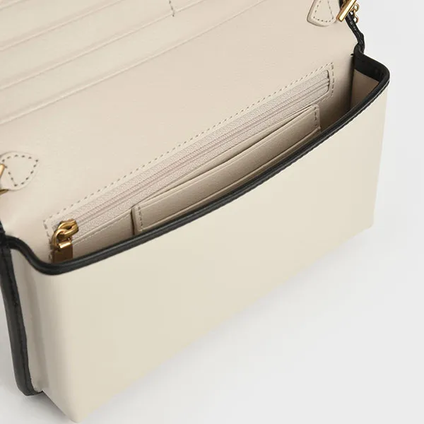 Ví Nữ Charles & Keith CNK Long Wallet - Cream CK6-10680911 Màu Kem