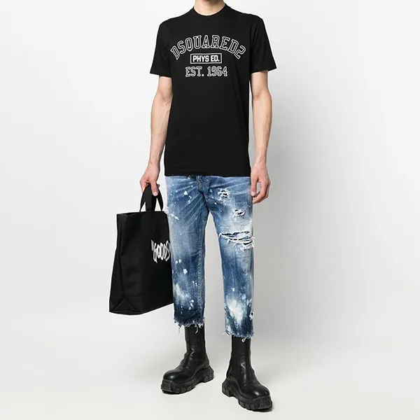 Áo Phông Dsquared2 D2 Phys Ed. Cool Tee S71GD1225 S23009 900 Màu Đen