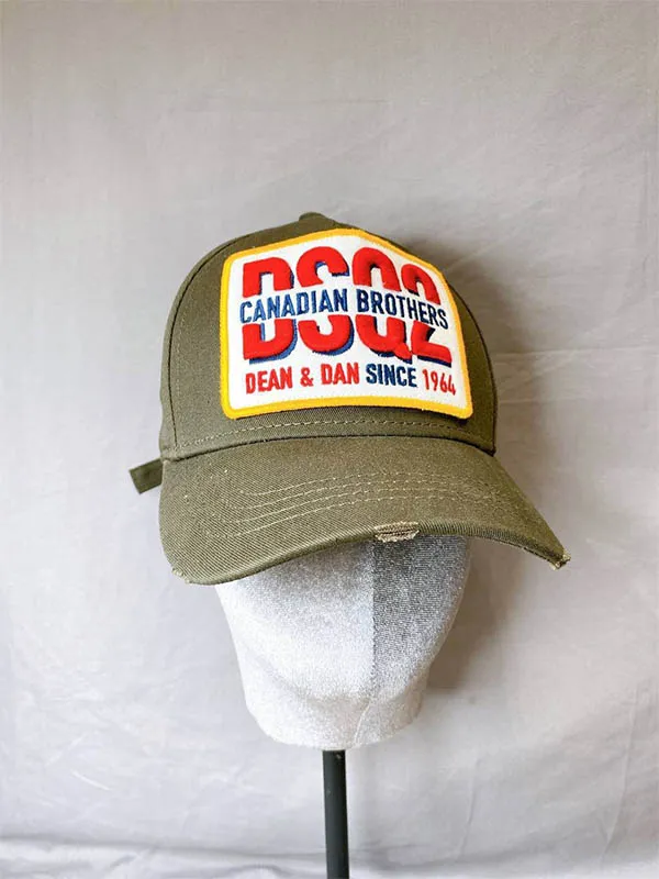 Mũ Dsquared2 Canadian Brothers Baseball BCM0196 08C00001 Military Green Màu Xanh Quân Đội