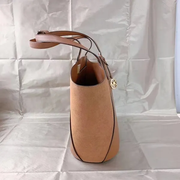 Túi Tote Michael Kors MK 35F1GPAT3S Portia Small Bucket Bag In Luggage Màu Nâu - Túi xách - Vua Hàng Hiệu