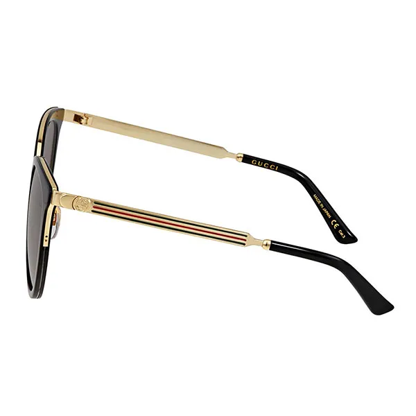 Kính Mát Gucci Grey Gradient Round Ladies Sunglasses GG0077SK 001 56 Màu Xám Gradient