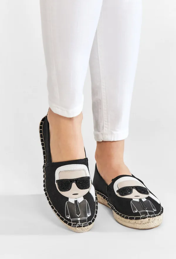 Giày Cói Slip On Karl Lagerfeld Espadrilky KL80111 Black Lthr/Textile Màu Đen Size 36 - Giày - Vua Hàng Hiệu