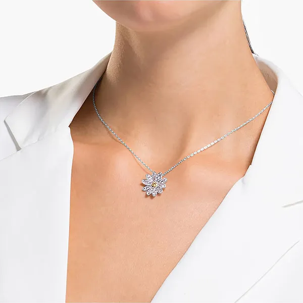 Dây Chuyền Swarovski Eternal Flower Pendantflower, Yellow, Mixed Metal Finish 5538076 Màu Bạc - Trang sức - Vua Hàng Hiệu
