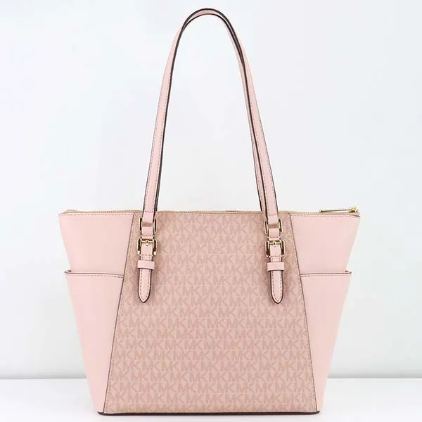 Túi Tote Michael Kors MK Casual Style Street Style A4 Bi-color Leather Party Style Màu Hồng
