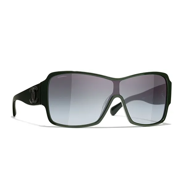 Kính Mát Chanel Shield Sunglasses CH5449 1228S6 Màu Xám/Xanh Green