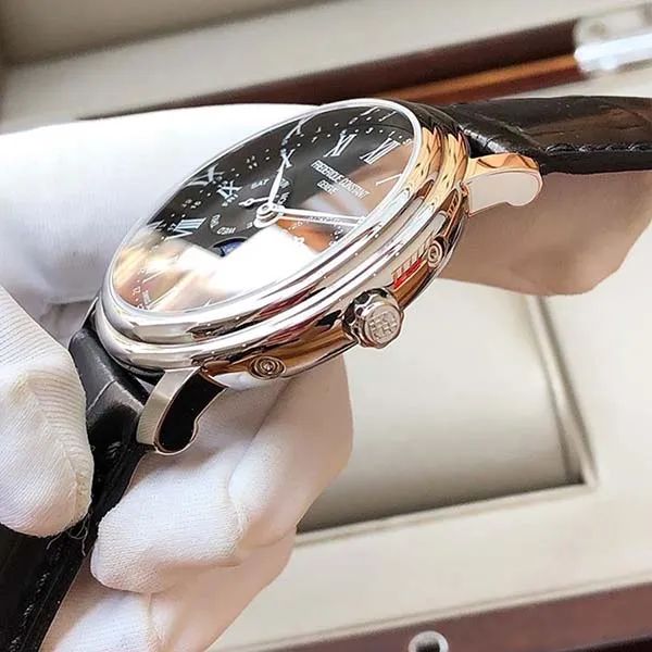 Đồng Hồ Nam Frederique Constant Men's Classic Black Dial Watch FC-270BR4P6 40mm Màu Bạc Đen