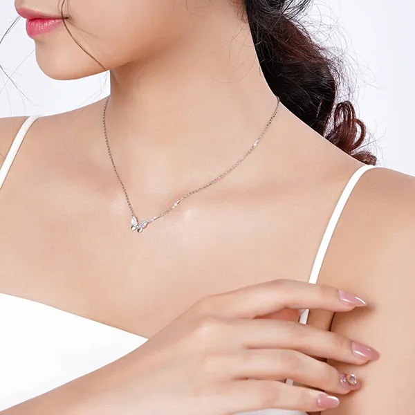 Dây Chuyền Huy Thanh Jewelry DCMAMD 101 - 14K - Đá Cubic Zirconia Màu Bạc - Trang sức - Vua Hàng Hiệu