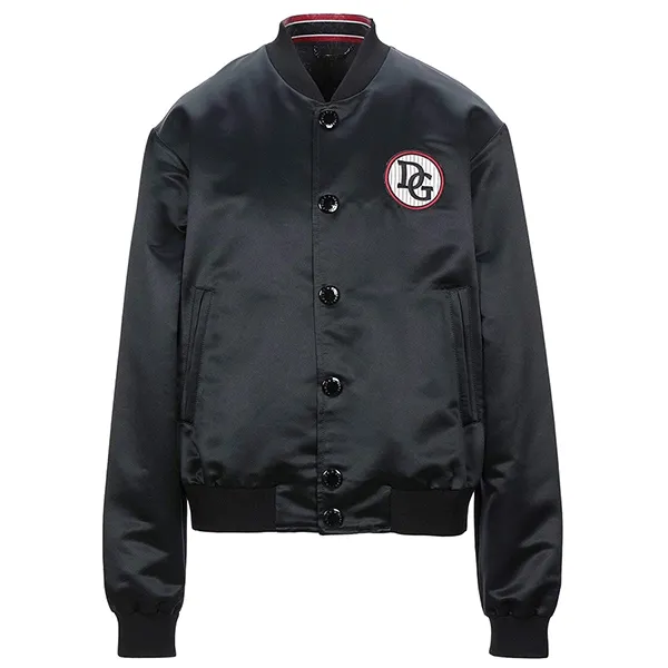 Áo Khoác Nam Dolce & Gabbana D&G Bomber Logo DG Màu Đen