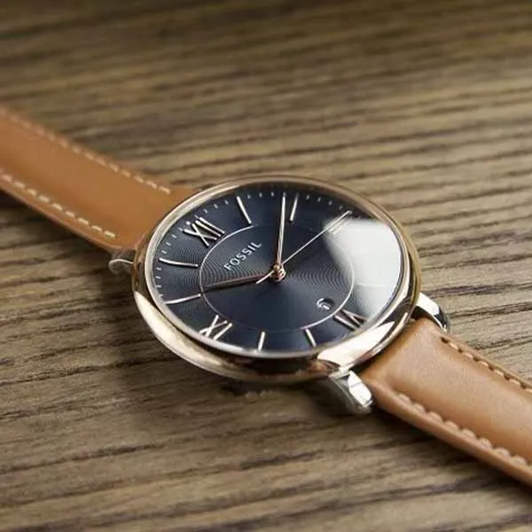 Đồng Hồ Nữ Fossil Women's Jacqueline Quartz Stainless Steel And Leather Watch ES4274 Màu Xanh Nâu - Đồng hồ - Vua Hàng Hiệu