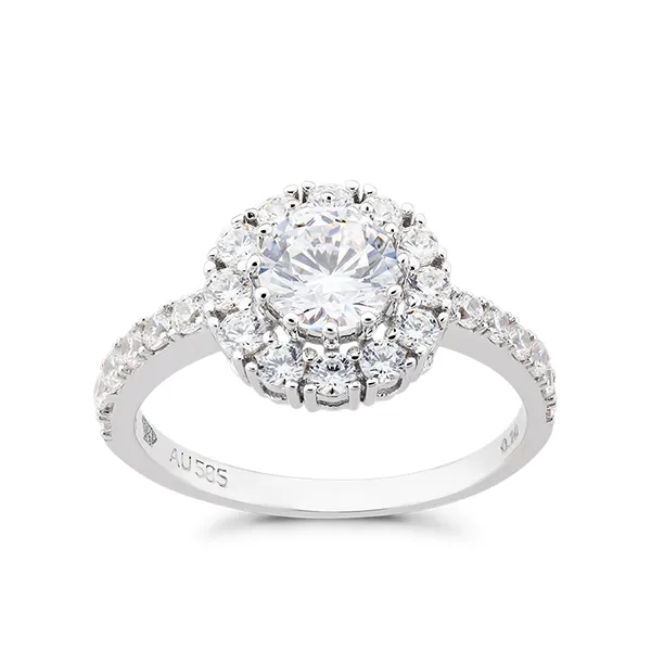Nhẫn Huy Thanh Jewelry NDINO 222 - 14K - Đá Cubic Zirconia Màu Bạc
