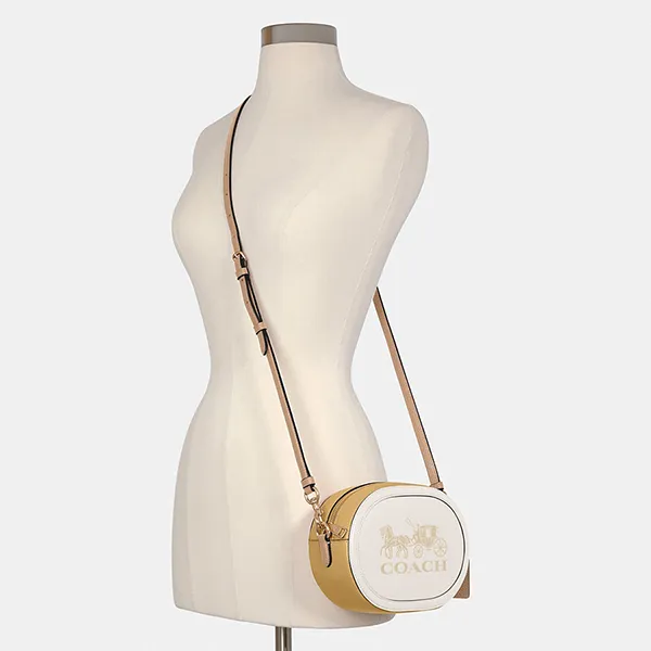 Túi Đeo Chéo Coach Camera Bag In Colorblock With Horse And Carriage C4164 Màu Trắng