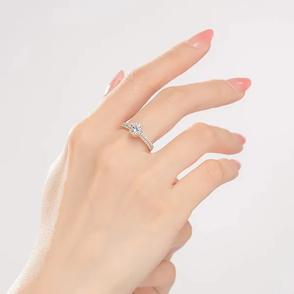 Nhẫn Huy Thanh Jewelry NDINO 228 - 14K - Đá Cubic Zirconia Màu Vàng Hồng/Bạc