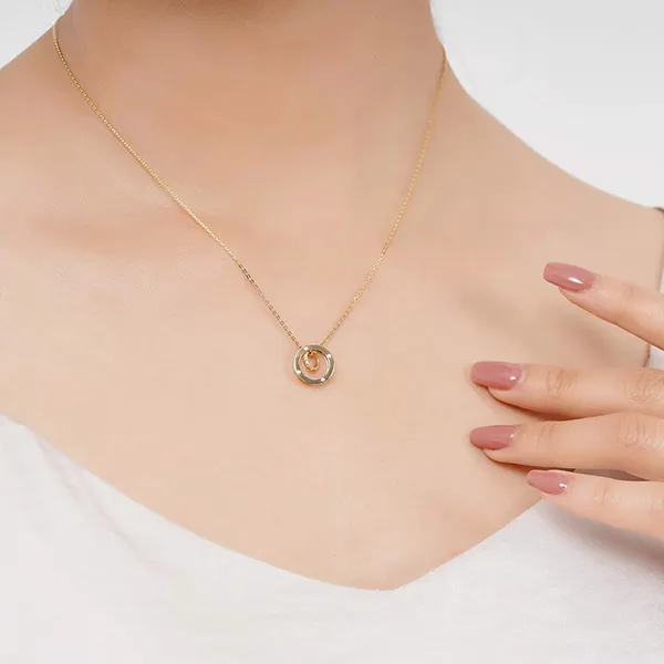 Dây Chuyền Huy Thanh Jewelry DCMAMD 131 - 14K - Đá Cubic Zirconia Màu Vàng Gold