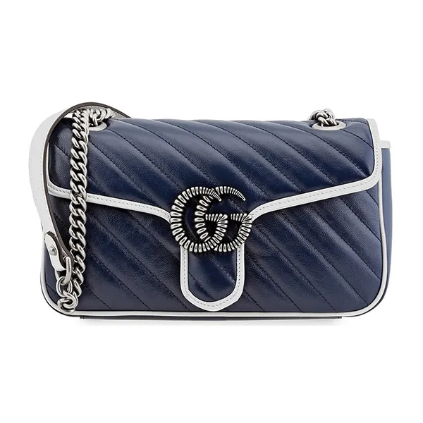 Túi Đeo Chéo Gucci Ladies GG Marmont Small Shoulder Bag In Blue Màu Xanh Blue - Túi xách - Vua Hàng Hiệu
