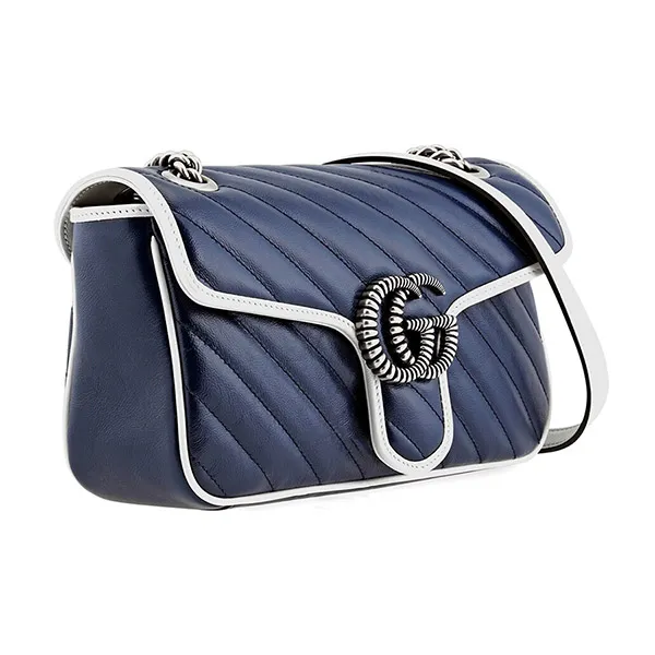 Túi Đeo Chéo Gucci Ladies GG Marmont Small Shoulder Bag In Blue Màu Xanh Blue - Túi xách - Vua Hàng Hiệu