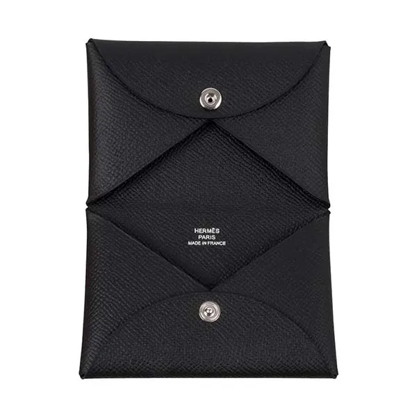 Ví Hermès Calvi Black Card Holder Epsom Leather Màu Đen - Túi xách - Vua Hàng Hiệu
