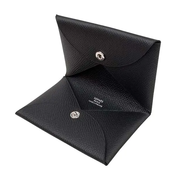 Ví Hermès Calvi Black Card Holder Epsom Leather Màu Đen - Túi xách - Vua Hàng Hiệu