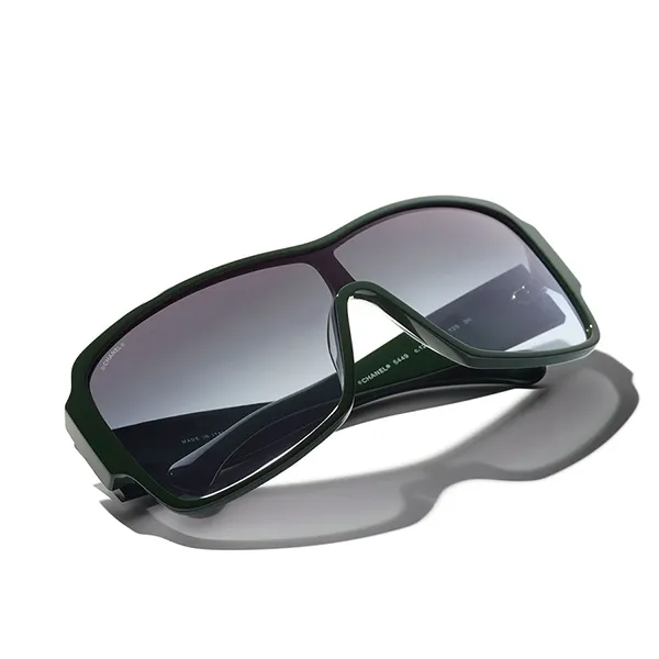 Kính Mát Chanel Shield Sunglasses CH5449 1228S6 Màu Xám/Xanh Green