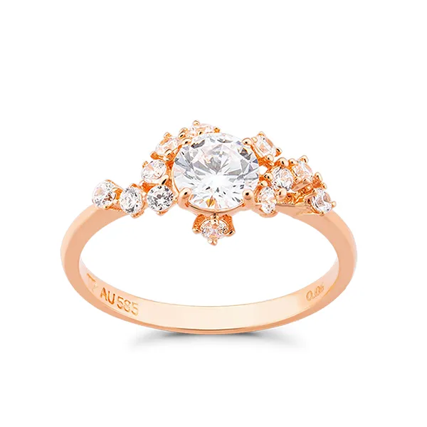 Nhẫn Huy Thanh Jewelry NDINO 223 - 14K - Đá Cubic Zirconia Màu Vàng Hồng