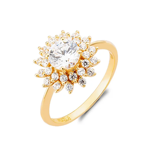 Nhẫn Huy Thanh Jewelry NDINO 221 - 14K - Đá Cubic Zirconia Màu Vàng Gold