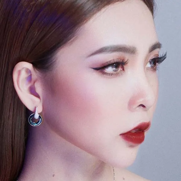 Khuyên Tai Kya Jewel Đá Swarovski Tròn Thanh Lịch SE61