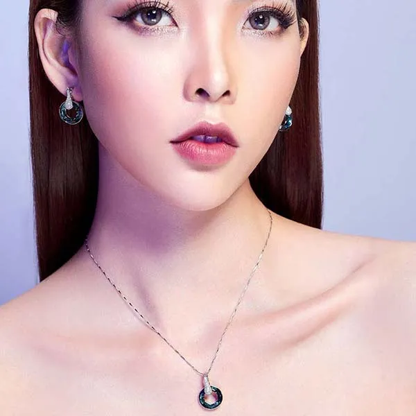 Khuyên Tai Kya Jewel Đá Swarovski Tròn Thanh Lịch SE61