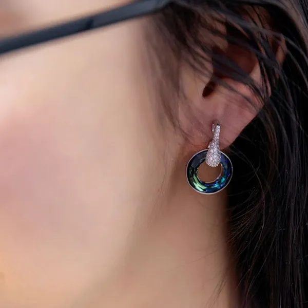 Khuyên Tai Kya Jewel Đá Swarovski Tròn Thanh Lịch SE61