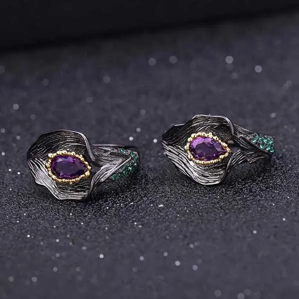 Khuyên Tai Kya Jewel Hoa Tulip Thạch Anh Tím KW10 - Trang sức - Vua Hàng Hiệu