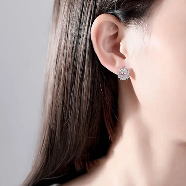 Khuyên Tai Kya Jewel Nữ Màu Hồng Nữ Tính Và Ngọt Ngào SE103