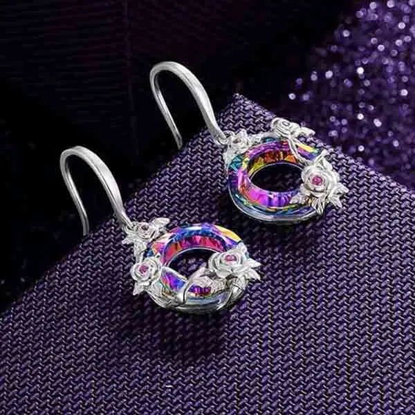 Khuyên Tai Kya Jewel Nhiều Màu Thiết Kế Hoa Cách Điệu Độc Đáo SE104 - Trang sức - Vua Hàng Hiệu