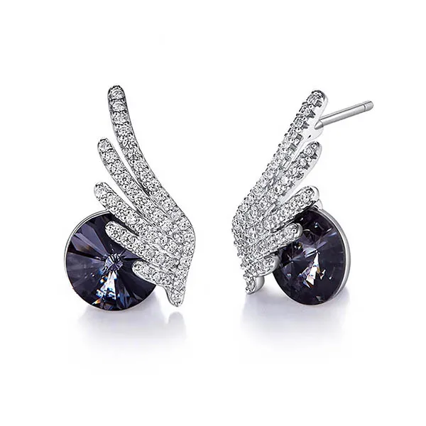 Khuyên Tai Kya Jewel Swarovski Tròn Đôi Cánh Tự Do E248 - Trang sức - Vua Hàng Hiệu