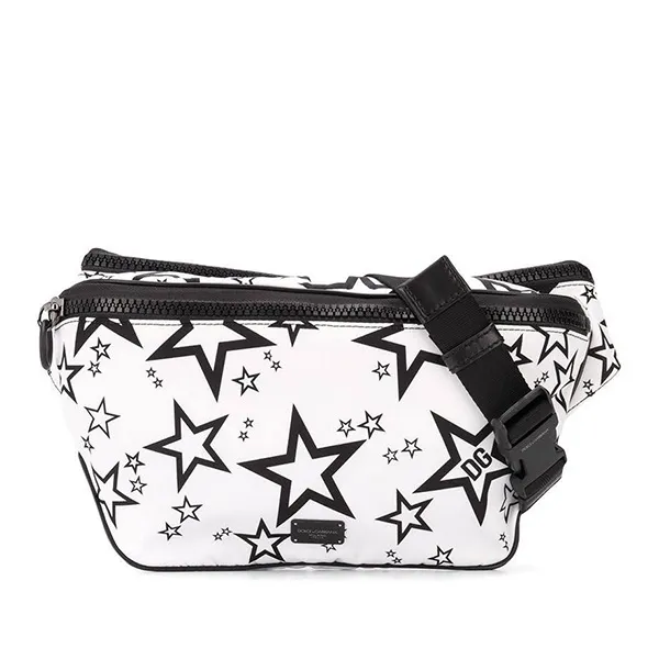 Túi Đeo Chéo Dolce & Gabbana Nylon Belt Bag Màu Trắng Đen - Túi xách - Vua Hàng Hiệu